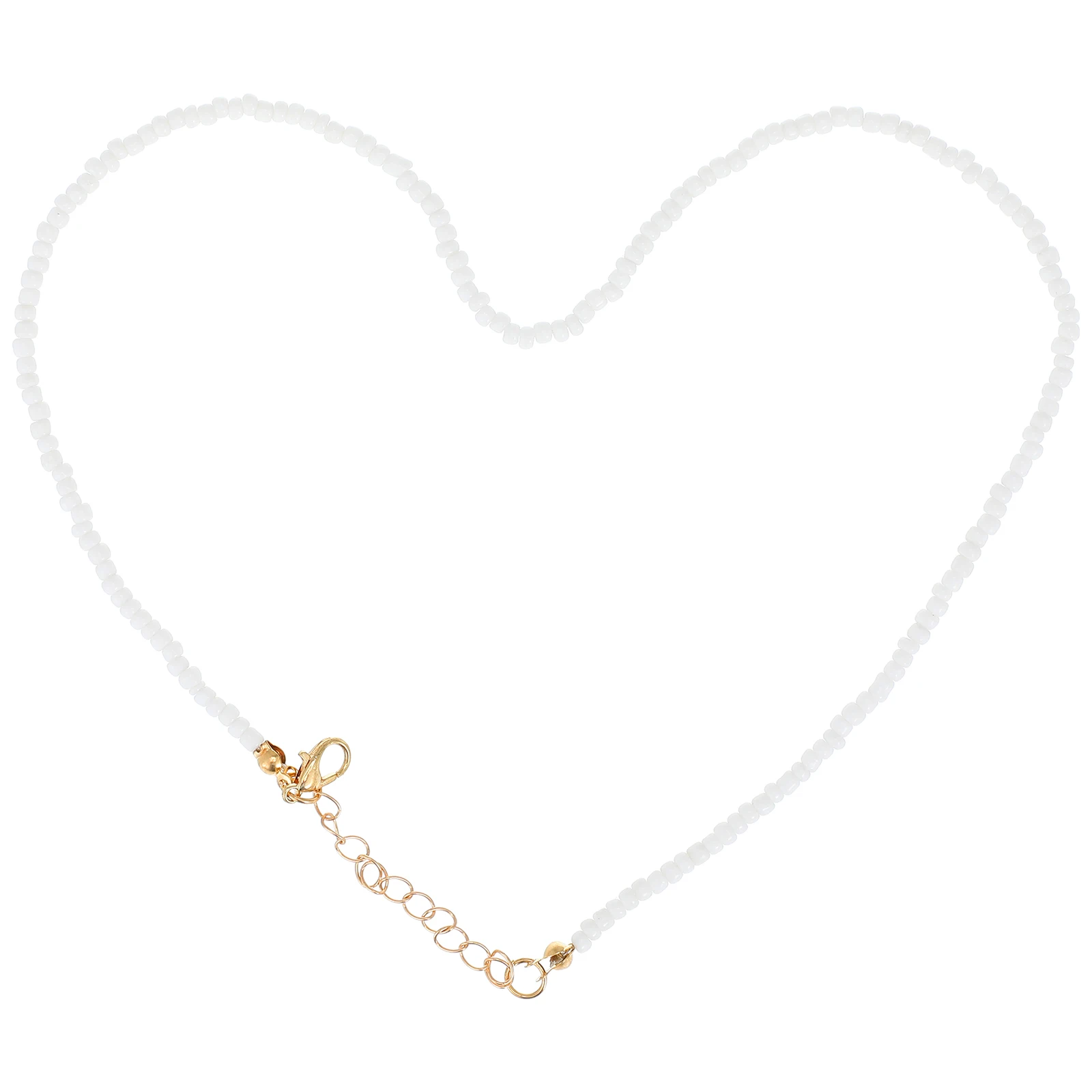 

1pc Colorful Rice Bead Necklace Adjustable Boho Choker For Women Girls Summer Vacation Seaside Party Beaded Jewelry Clavicle