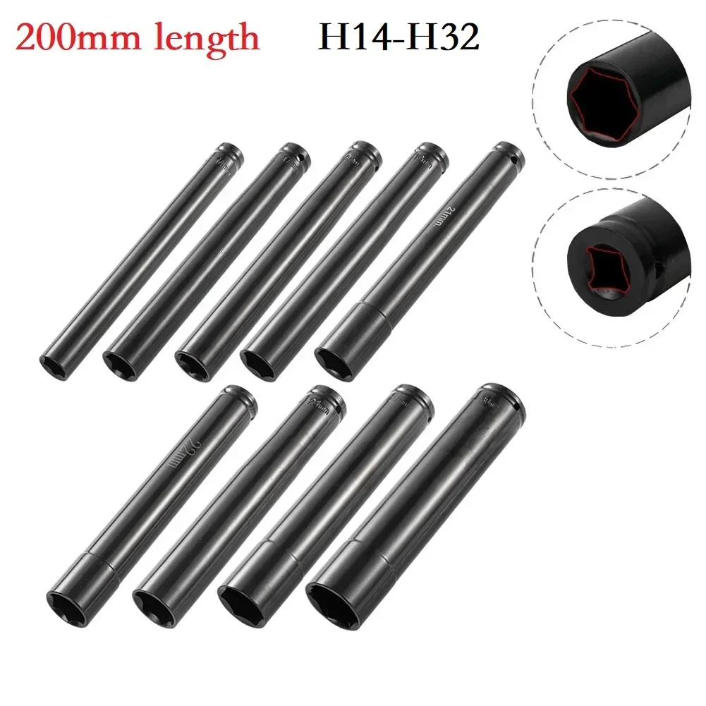 Imagem -04 - Impacto Profundo Chave Sextavada Cabeça de Soquete Adaptador de Unidade Overlength Impacto Elétricos Chave Sextavada Soquete Ferramenta Especial 200 mm