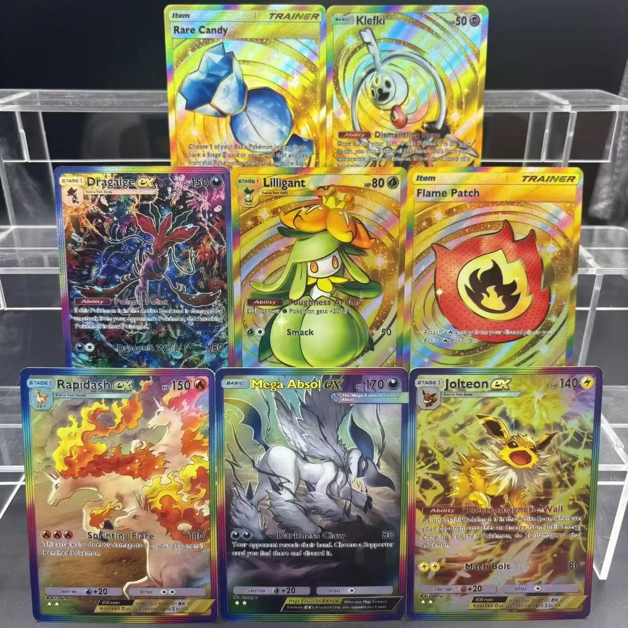 8개/세트 DIY 영어 PTCG 포켓 EX 졸테온 래피다쉬 앱솔 리리간트 플래시 카드 애니메이션 컬렉션 카드 장난감