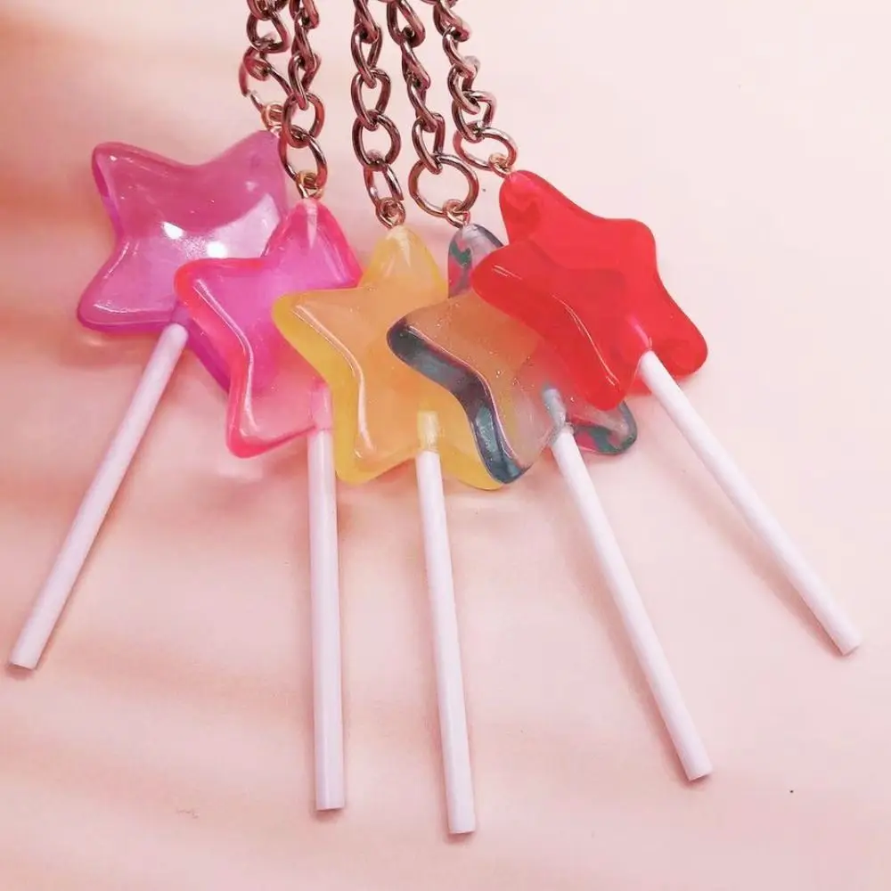 Car Key Ring Lovely Candy Lollipop Keychain Resin Backpack Charms Simulation Food Key Rings Mini 3D Handbag Pendants Kids