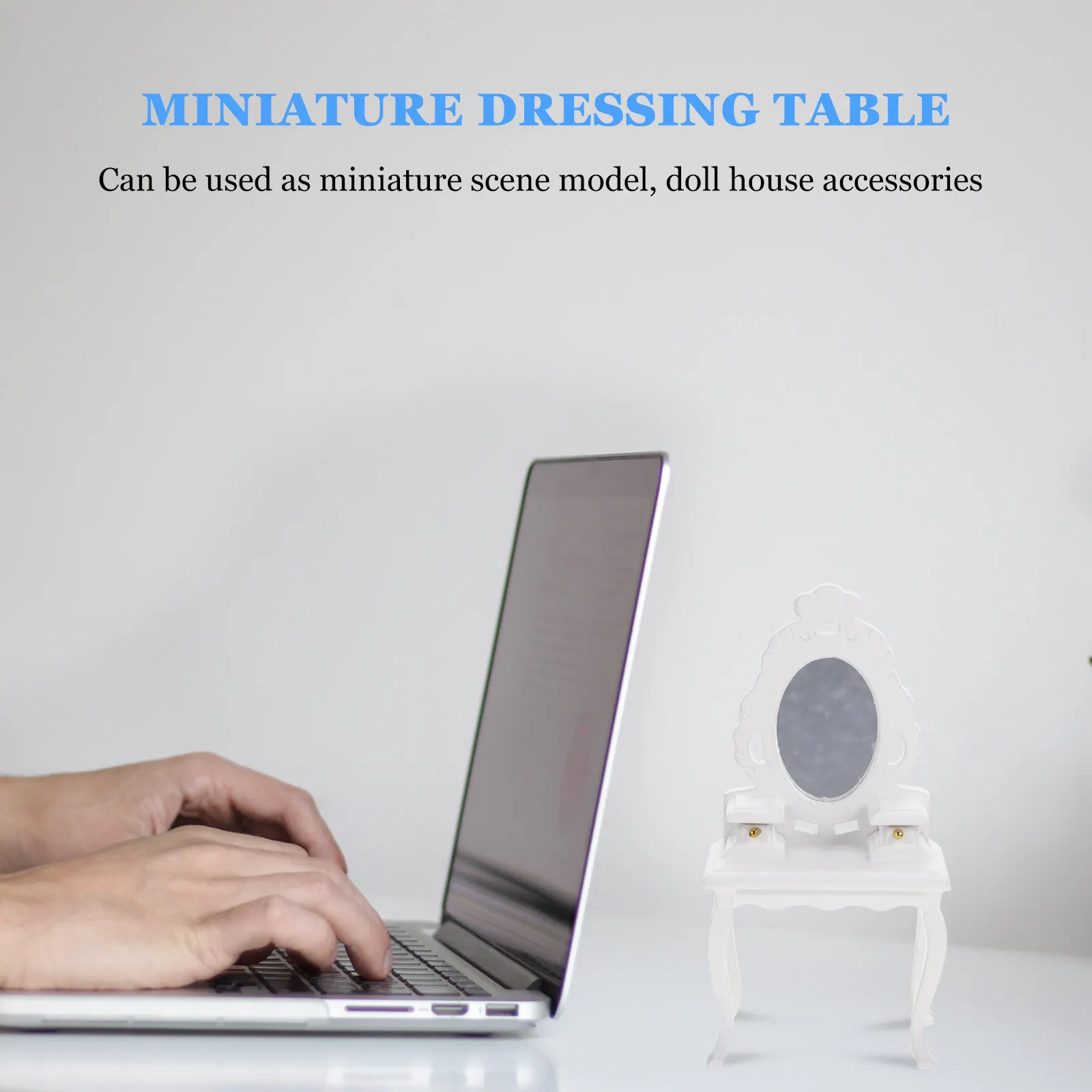 

Mini Furniture Dressing Table Delicate Design Home Decoration Small Vanity Table for Dollhouse Accessories Mini Dresser Ornament