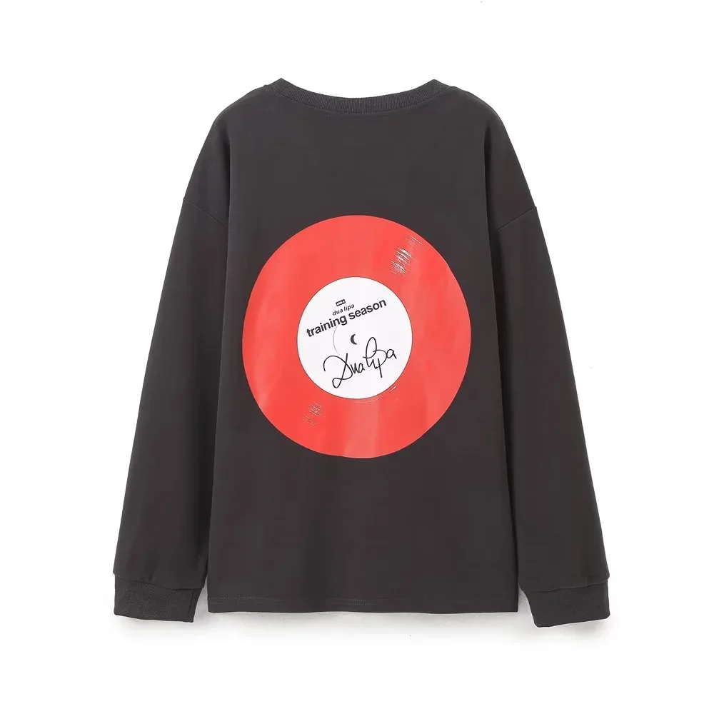 Autumn and winter new casual loose and versatile co branded cotton printed round neck sweatshirt T-shirt