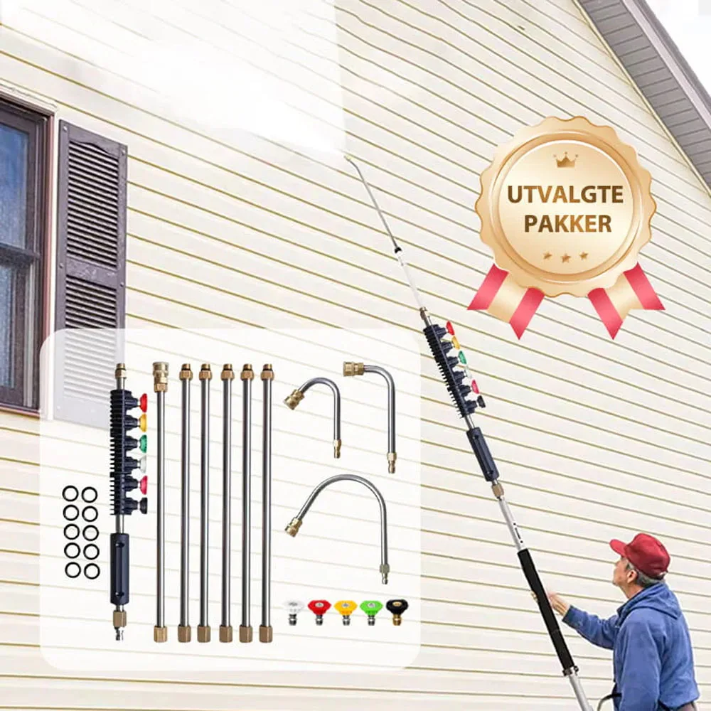 

Телескопическая мойка высокого давления 4000 фунтов на квадратный дюйм, набор палочек для мойки высокого давления коммерческого класса для очистки желобов, дренажа крыши и стен