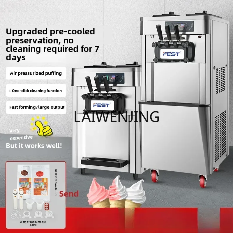 

MJY commercial automatic ice cream cone machine desktop three-head soft ice cream machine