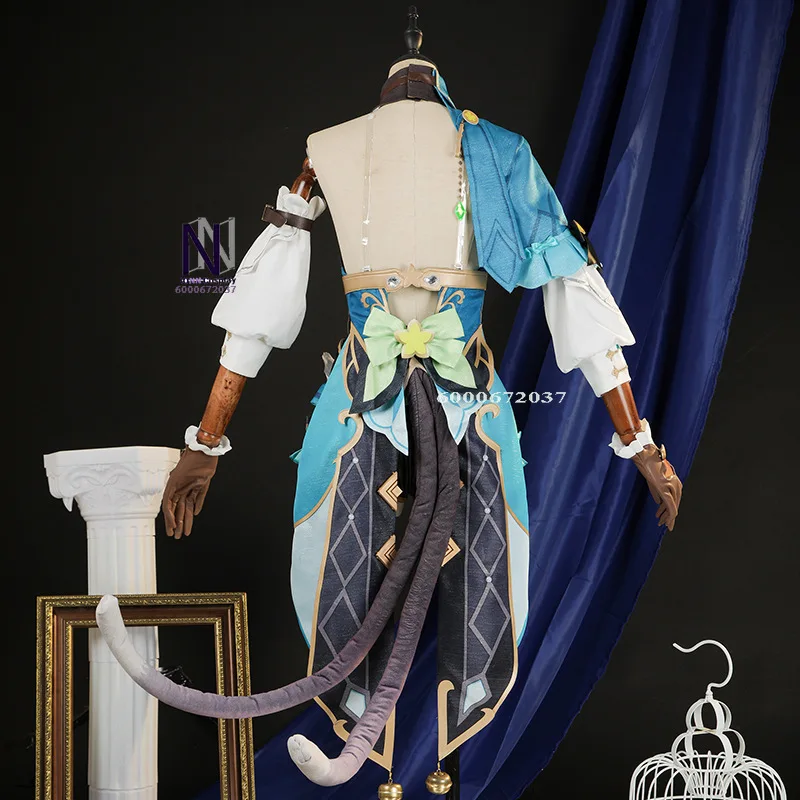 인기 게임 원신 코스프레 의상 애니메이션 키라라 역할극 고품질 점프수트 유니폼 테일 여성 코믹콘 할로윈