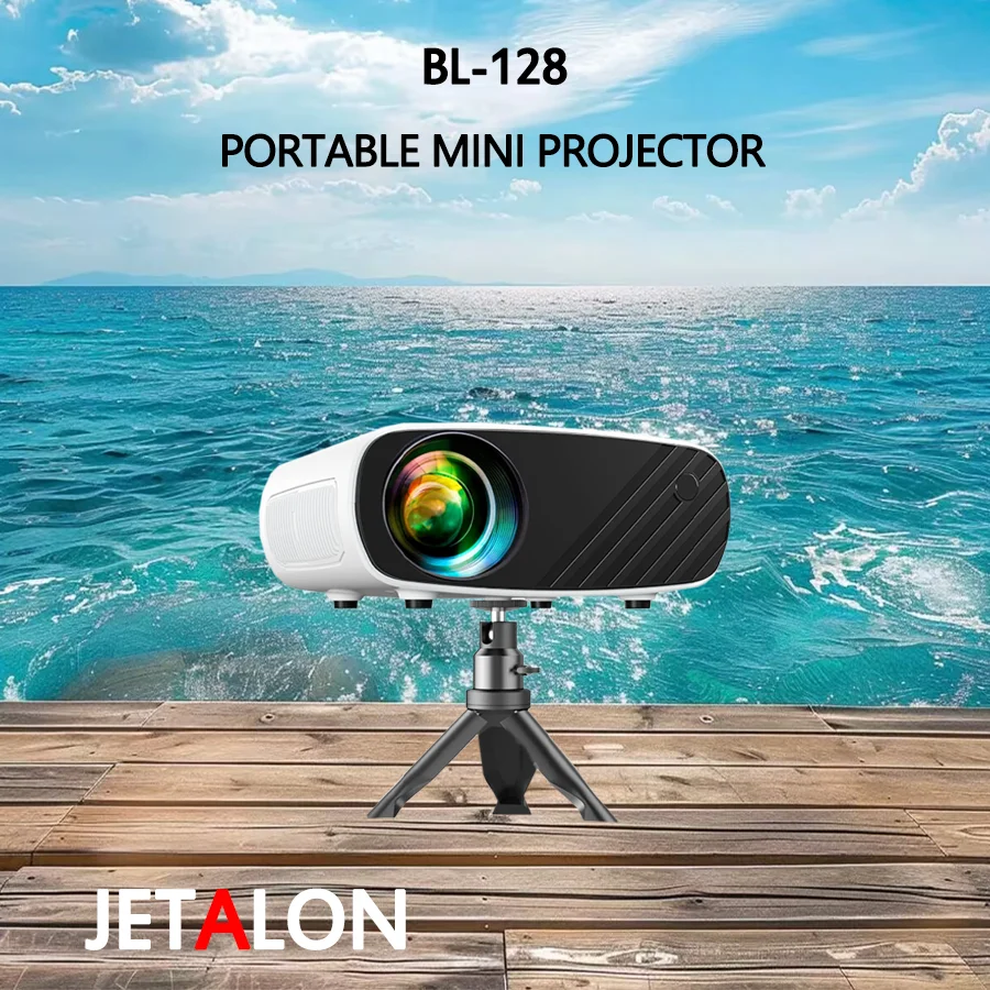 

JETALON New BL-128 Mini LED Projector 4500 Lumen 1920x1080P HDMI-compatible USB Audio Home Media Player Beamer