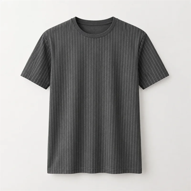 Men's Striped T Shirt Casual Crew Neck Short Sleeve Vintage Horizontal Stripe Summer Streetwear Basic Everyday Fashion Top New