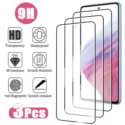 3PCS Tempered Glass for Samsung Galaxy A12 A13 A21S A22 A14 A32 A34 A50 A51 A52S A53 A70 A71 A73 M12 M31 M52