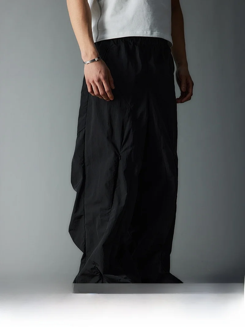 

Свисток, водонепроницаемая асимметричная молния, свободные мешковатые ветровки, брюки, повседневные молодежные трендовые длинные брюки