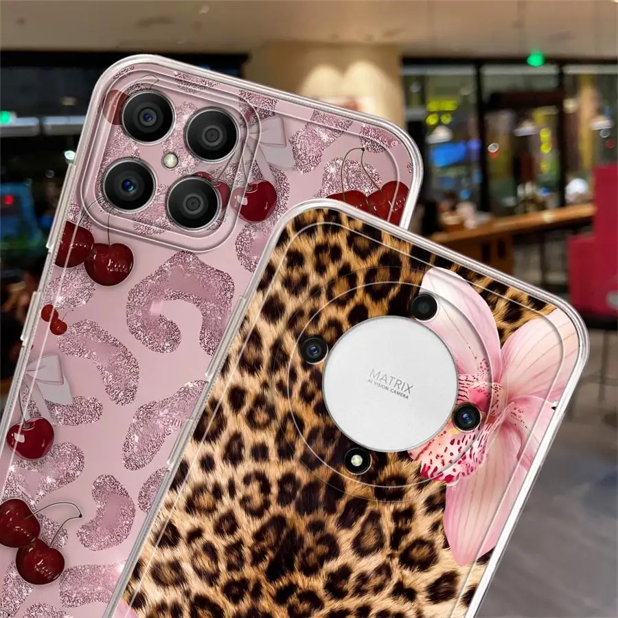 Case for Honor X7b X8b X8 90 Lite X9b X9a X8a Soft Phone Cover Premium Leopard Print