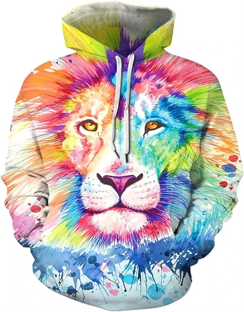 

Fashion Lion Pattern 3D Printing Hoodies for Men Women Casual Comfortable Loose Long Sleeve Tops Sweatshirts Kids Autumn Clothes