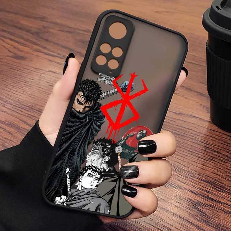 أنيمي Berserk ل Xiaomi Redmi ملاحظة 14 13 12S 12 توربو 11T 11E 11S 10S 10 Pro Plus ماكس متجمد جراب هاتف #4