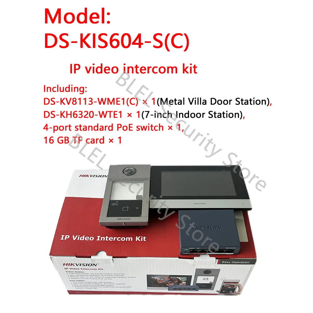 Оригинальный Hikvision DS-KIS604-S(C) IP-видеодомофон