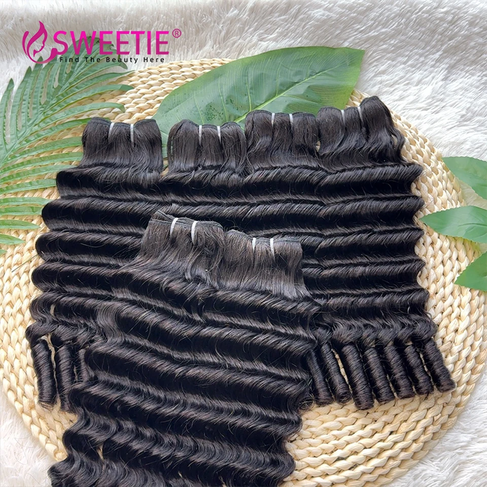 Tiefgelockte Echthaar-Bundles Burmesische Tiefe Welle 100% Jungfrauenhaar-Bundles Angebote Rohe Schwarze Farbe Volles Kopf-Lockenhaar-Bundles – Detail 2
