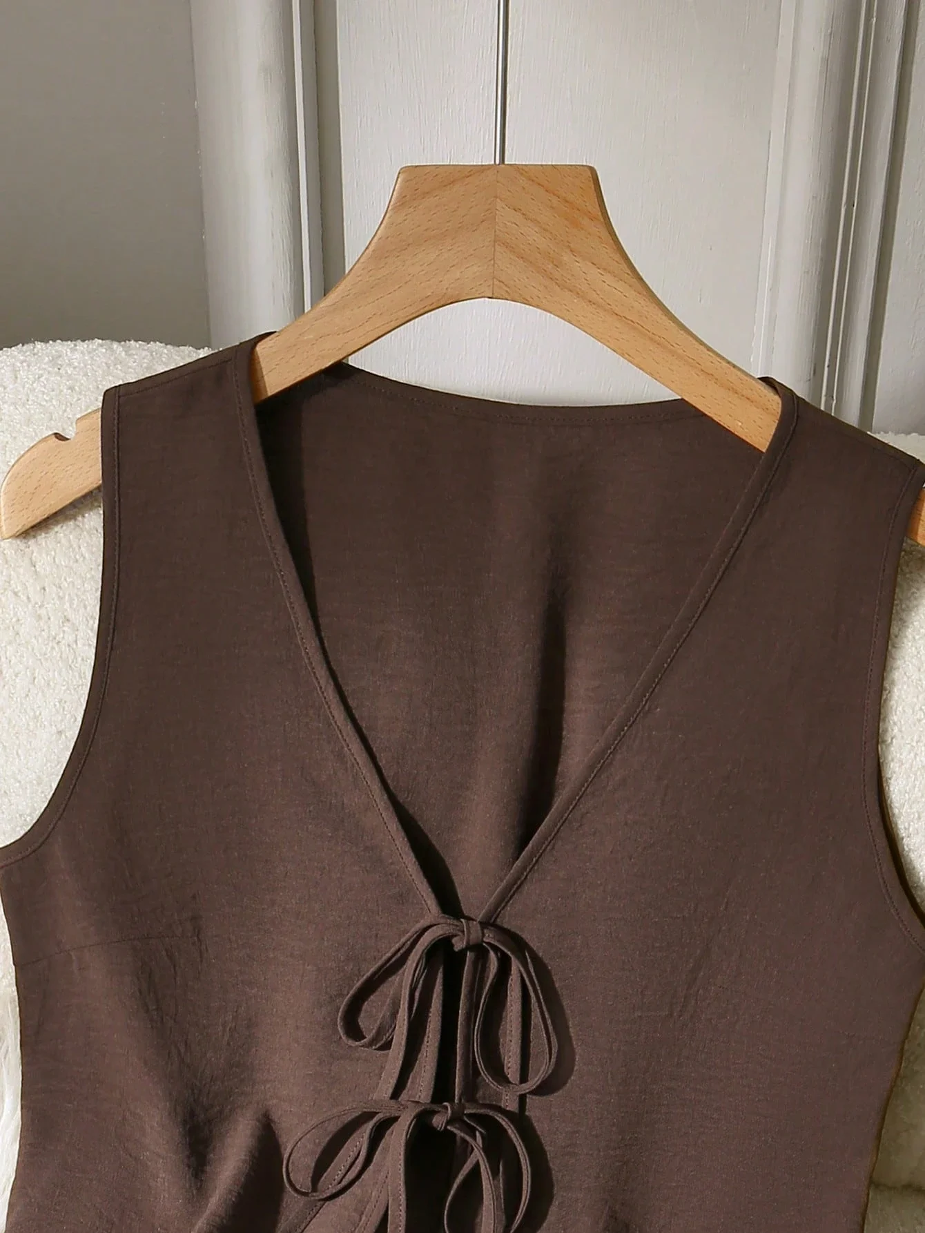 

Комплект из 2 предметов: однотонный повседневный женский жилет с завязками и шорты, весна-лето