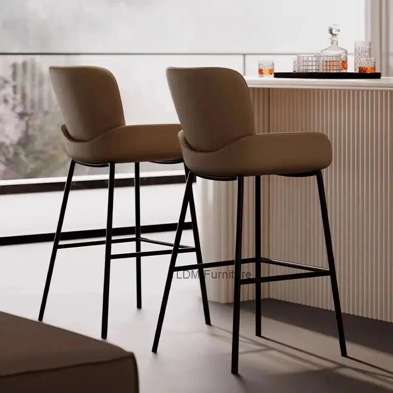 

Chairs Pu Relax Leather Soft Accent Cafe Interior Bar Backrest Chairs Bar Modern Designer Nordic Hotel Home Furniture Sillas