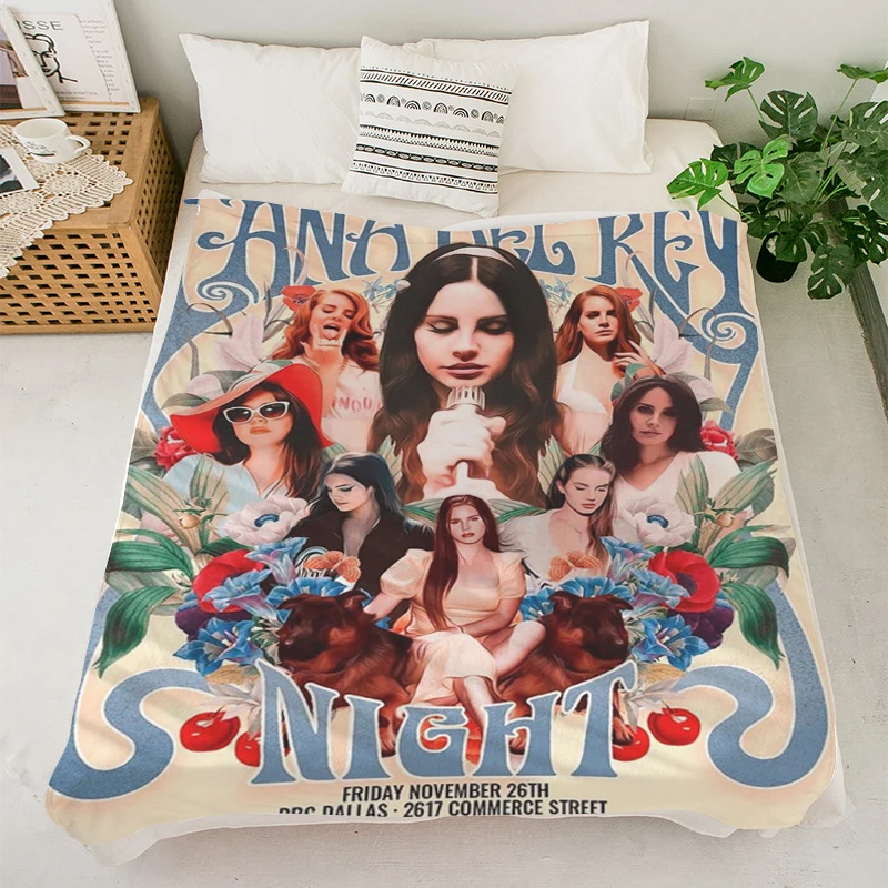 

King Size Blanket S-Lana Del Reys Soft Blankets Double Bed Blankets Microfiber Bedding Warm Knee Fleece Camping Custom Blanket