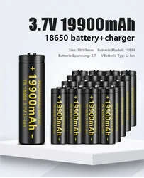 100% brand new 18650 lithium battery torch 18650 rechargeable battery torch + 201 charger 3,7 V 19900 Mah