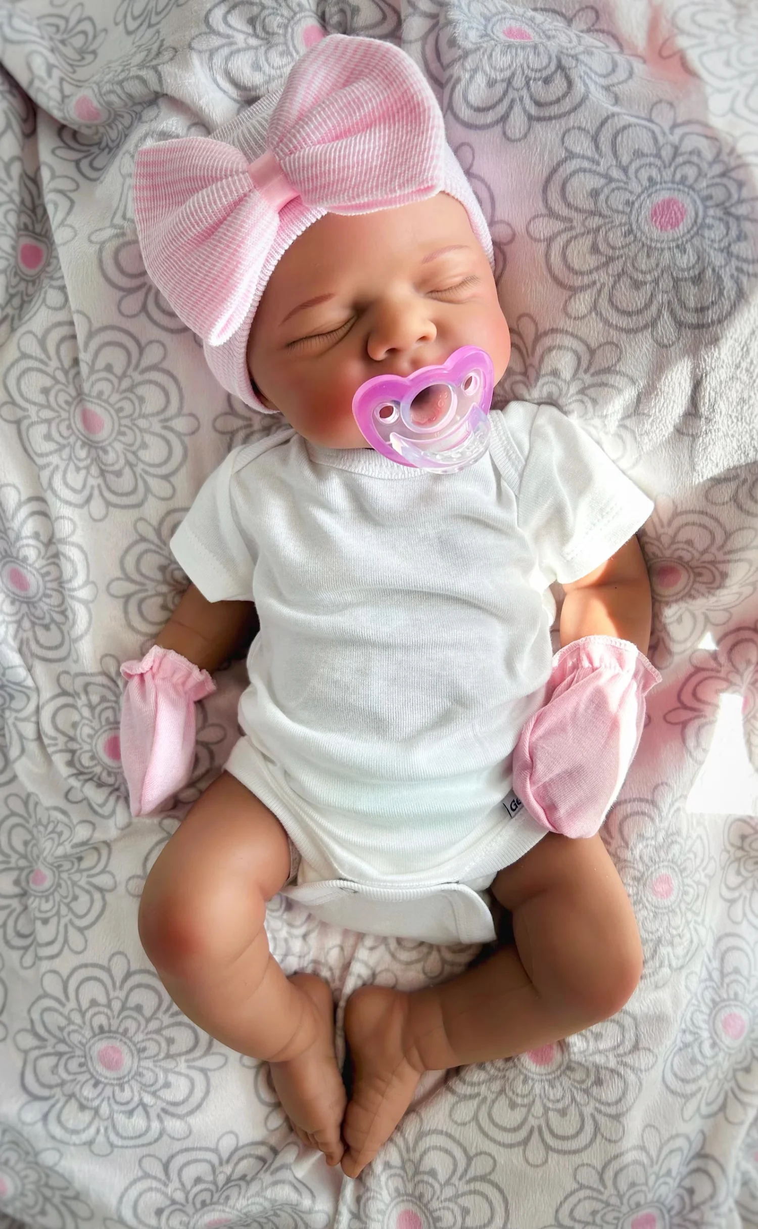 Can Open Mouth 18Inch Sleeping Pascale Silicone Girl Doll With Painted Bald 3D Painted Skin Soft Touch Feeling bebe reborn doll