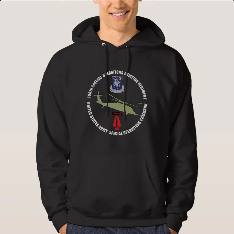 

US Army UH-60 Helicopter 160th SOAR Airborne Special Forces Pullover Hoodie New 100% Cotton Comfortable Casual Mens Sweatshirt