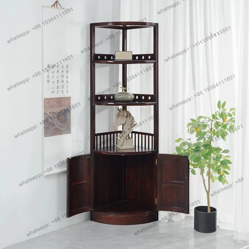yj9 Mahogany corner cabinet Chinese style living room corner solid wood dining room wine cabinet storage designer