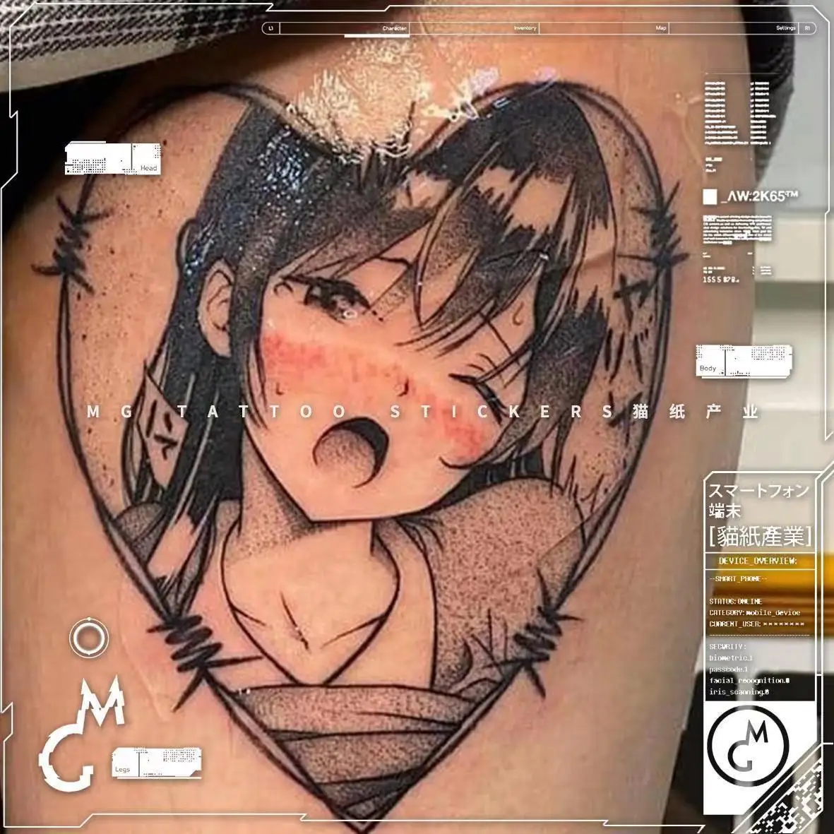 Cute Loli Waterproof Temporary Tattoo Stickers Sexy Girl Anime Stickers Lasting Tatouage Temporaire Femme Fake Tattoo Adesivos