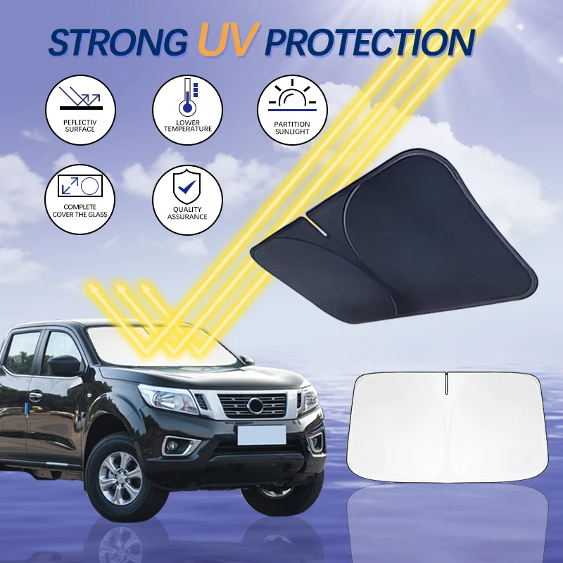 Car Sun Visor Front Windshield Sunshade Heat Insulation Summer Auto Accessories For Nissan Navara D40 D22 NP300