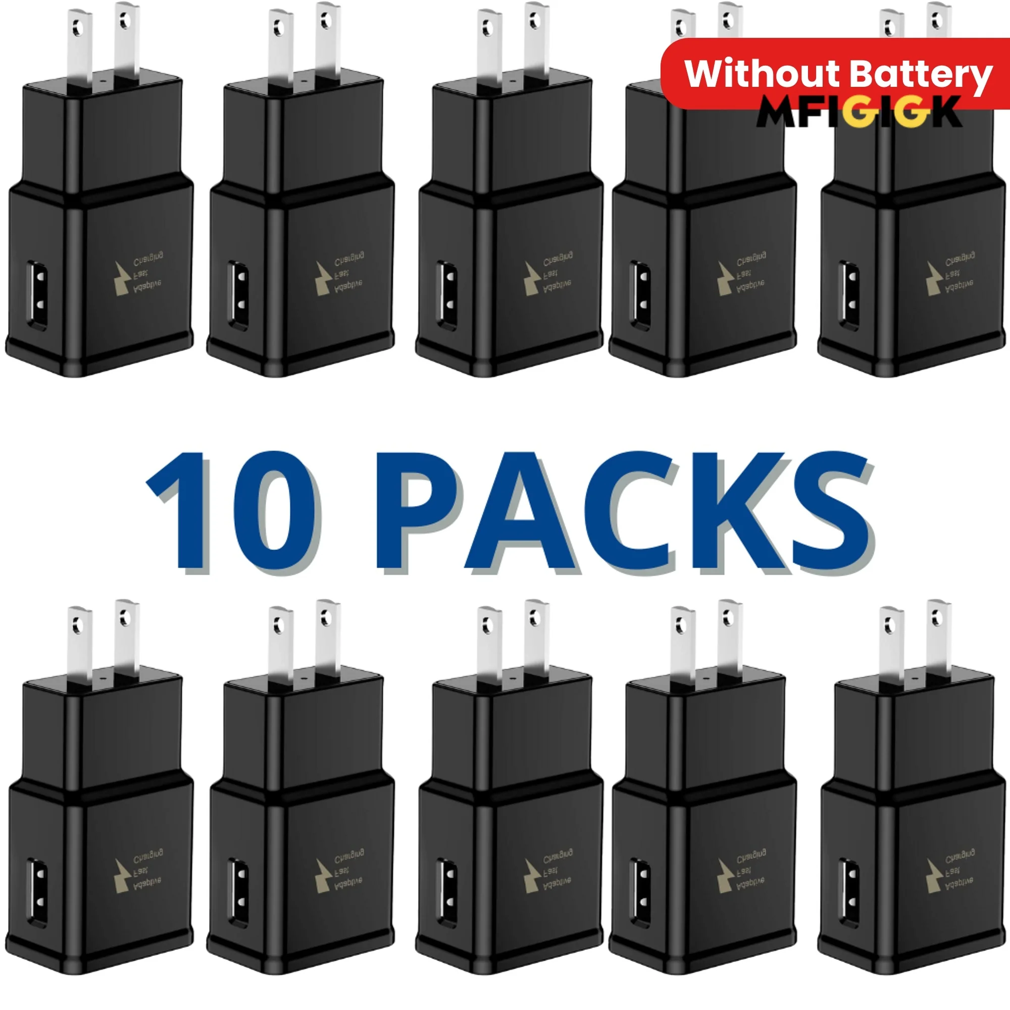 MFIGlGK 10 قطعة شاحن USB سريع متكيف USB محول الطاقة كتلة لنظام أندرويد لـ Google لـ HTC لـ LG