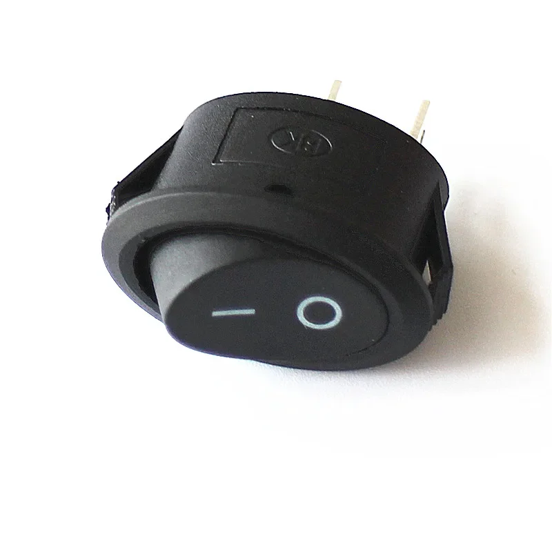 JOYING LIANG KCD1-3 Oval Switch 6A Black ON-OFF 2 Feet Rocker Switch 26.5*13.5mm (2PCS Retail )
