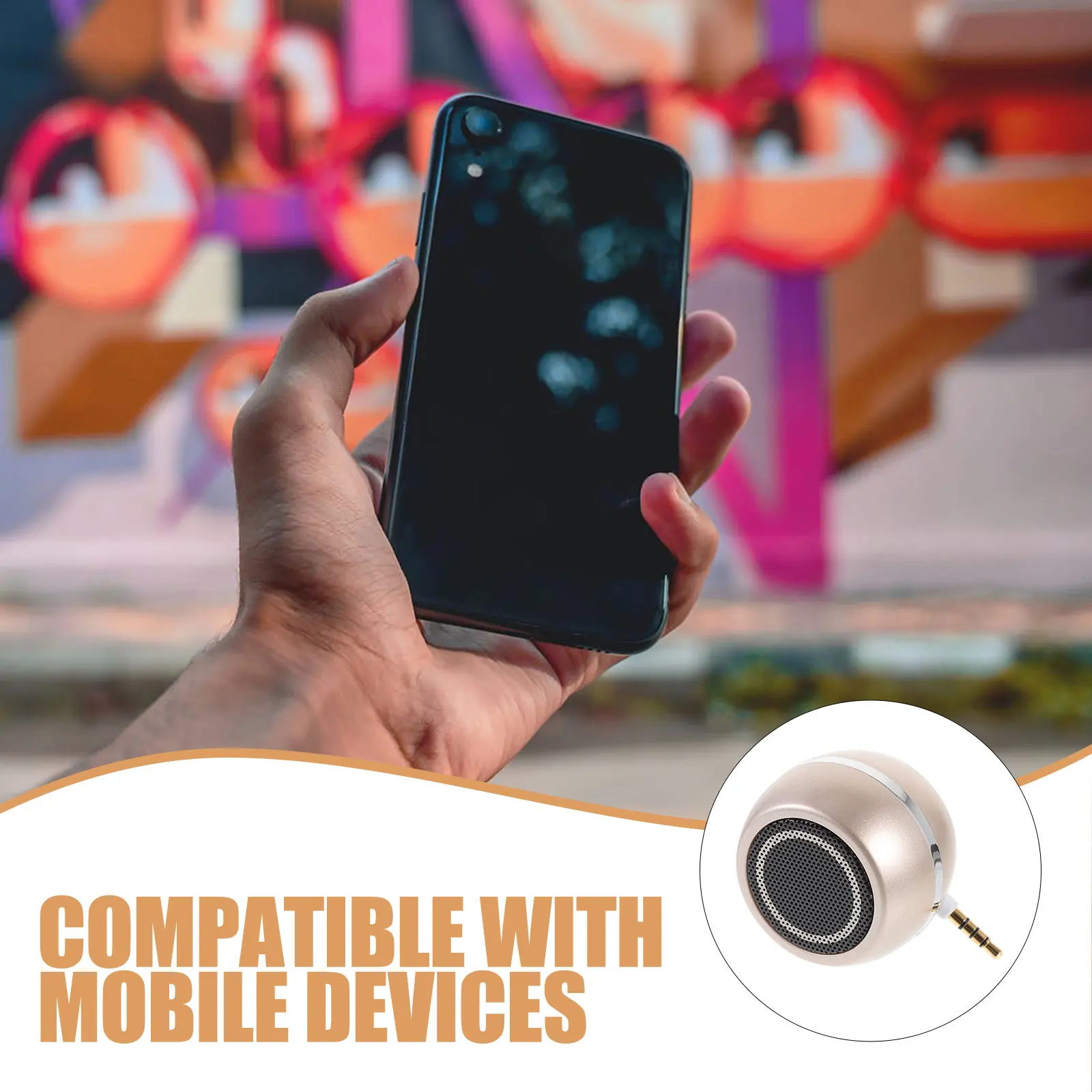 

Mini Speaker With 3.5Mm Audio Input Built-In For Phone Laptop Tablet Desktop External Loudspeaker Portable Plug In