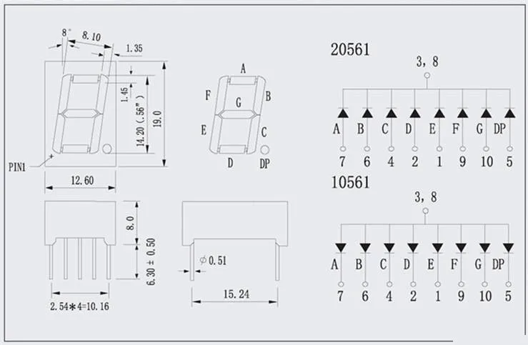 20PCS 7 Segment 0.56