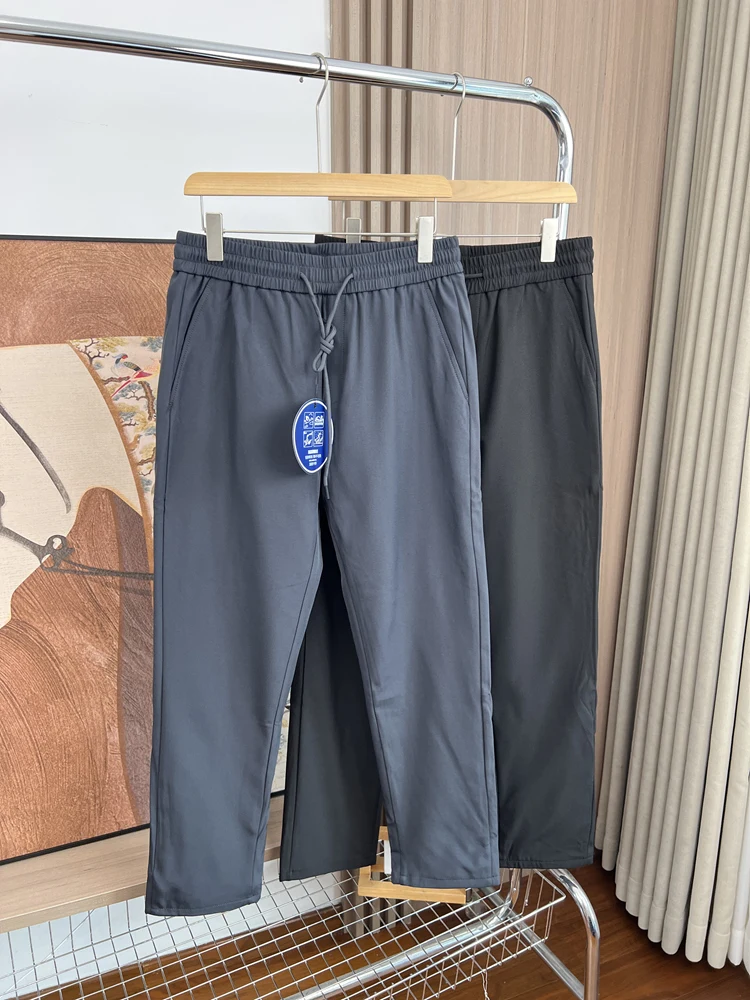 

Мужские зимние теплые ветрозащитные брюки из 90% гусиного пуха, модные прямые длинные брюки для активного отдыха, молодежные стильные штаны