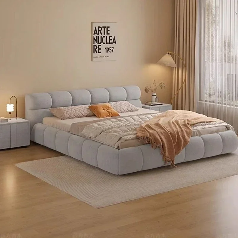 A Double Luxury Bed Bedroom Modern NordicBeauty European Simple Bed Sleeping Platform Service Cama Infantil Hotel Furniture