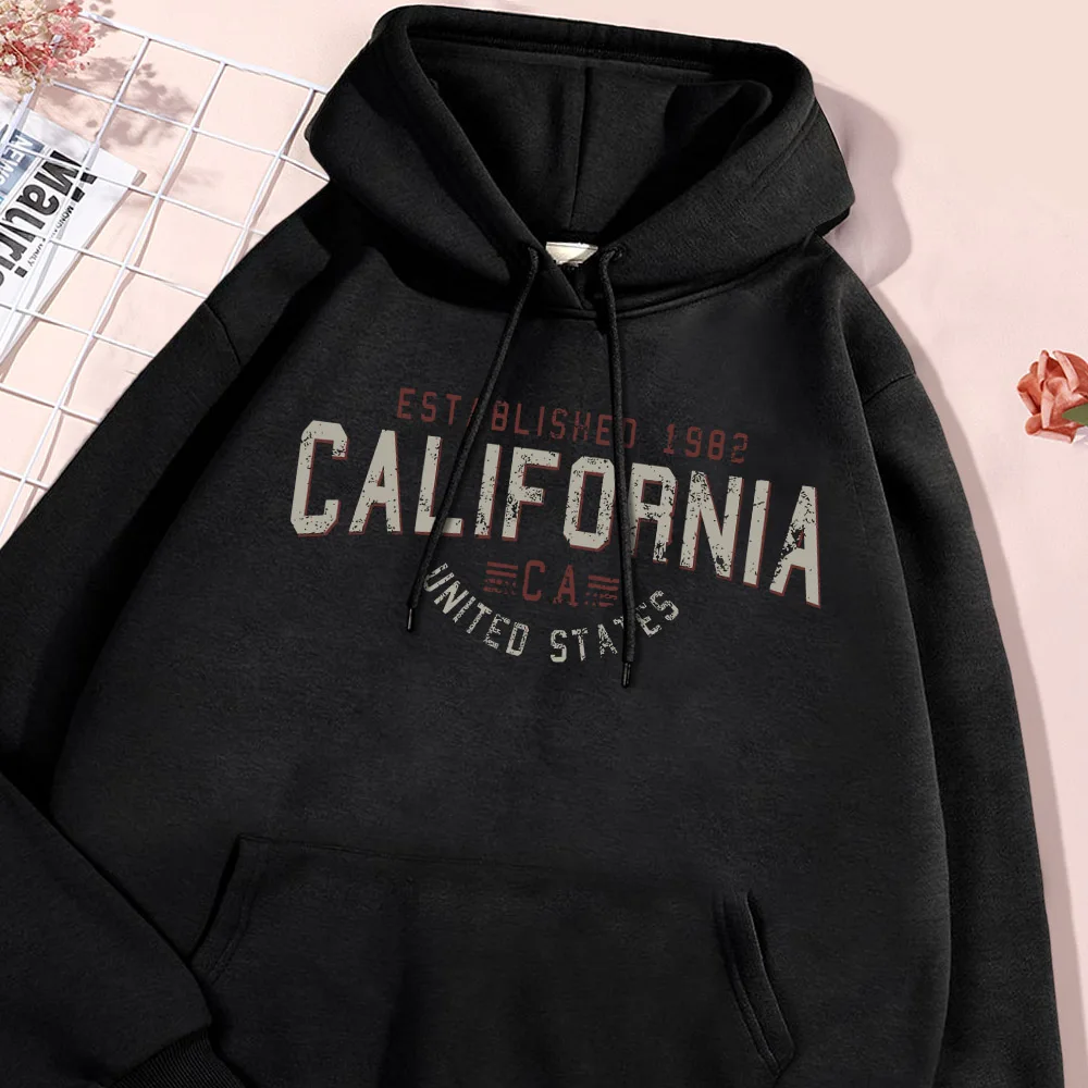 1982 California United States Hoodie Men Street Fleece Hoodies Flexible Comfort Pullover British Style Hoody Autumn New Clothing