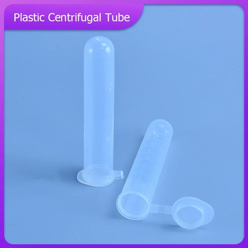 10pcs/set 10ML Micro Centrifuge Test Tube For Laboratory Sample Supply Clear Plastic Vial Container With Snap Cap Lid