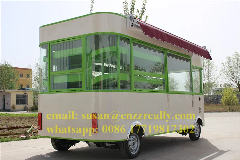 4.2m Double Awning Customized Mobile Electric Ice Cream Food Truck Kitchen trailer/ van/ Shopping Carts