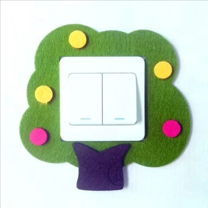 

5/10 Pieces Switch Stickers Cartoon Cute Felt Universal Size 1-switch Cover Socket Protection Decor Creative Switch Dust Cover