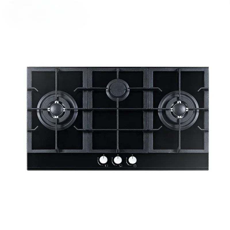 

Home Cooking Appliances 90cm 3 Burner Gas Hob Built-in Black Glass LPG Gas Cooker