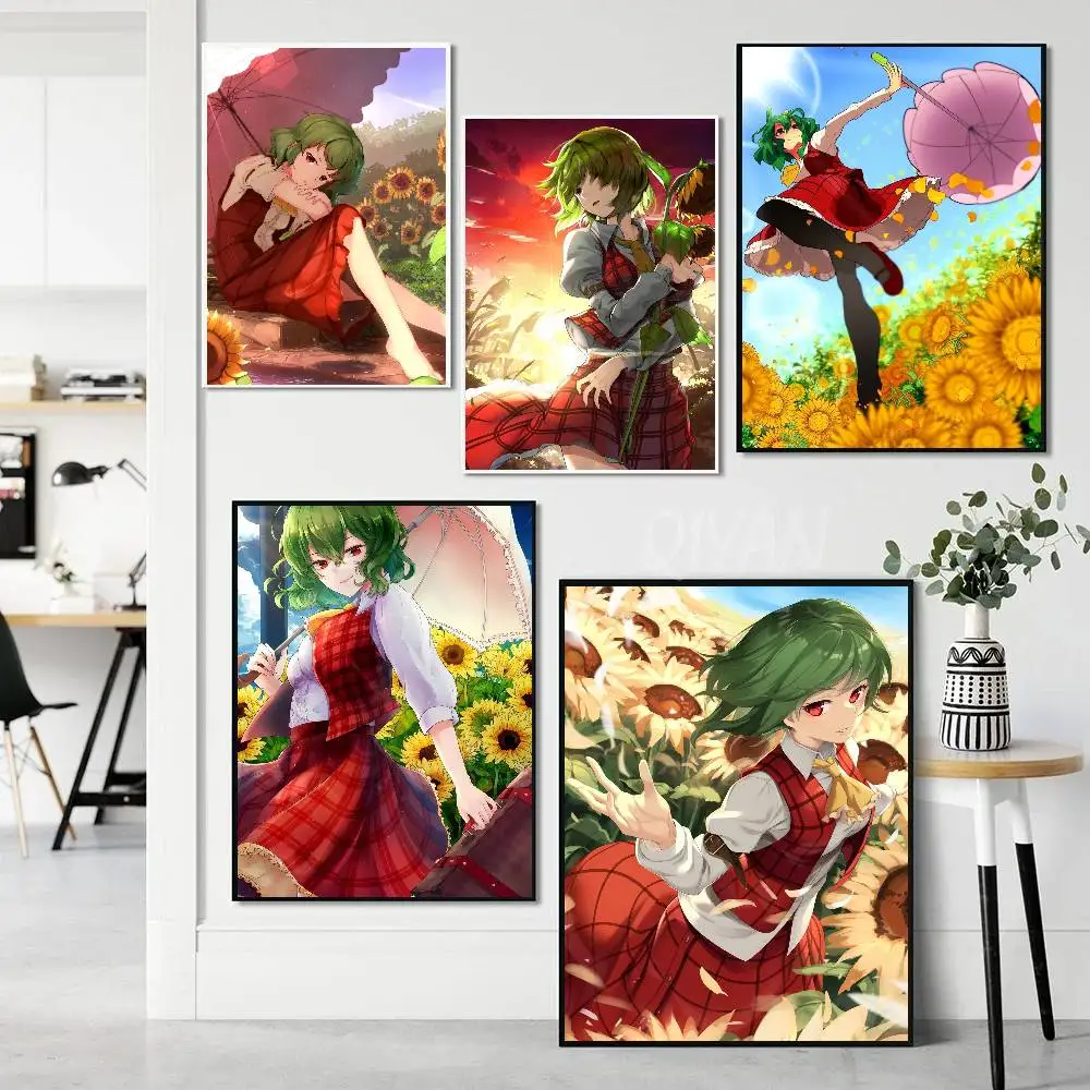 Kazami Yuuka Game T-TouHou P-Project Art Sticky Wall Waterproof Home Living Room Bedroom Bar Aesthetic Decoration