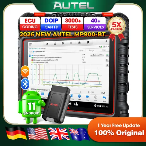 Newest Autel MaxiPRO MP900-BT OBD2 Scanner DoIP/CAN FD ECU Coding Active Test 40+ Services Upgraded of MS906BT/MP900/ MP808