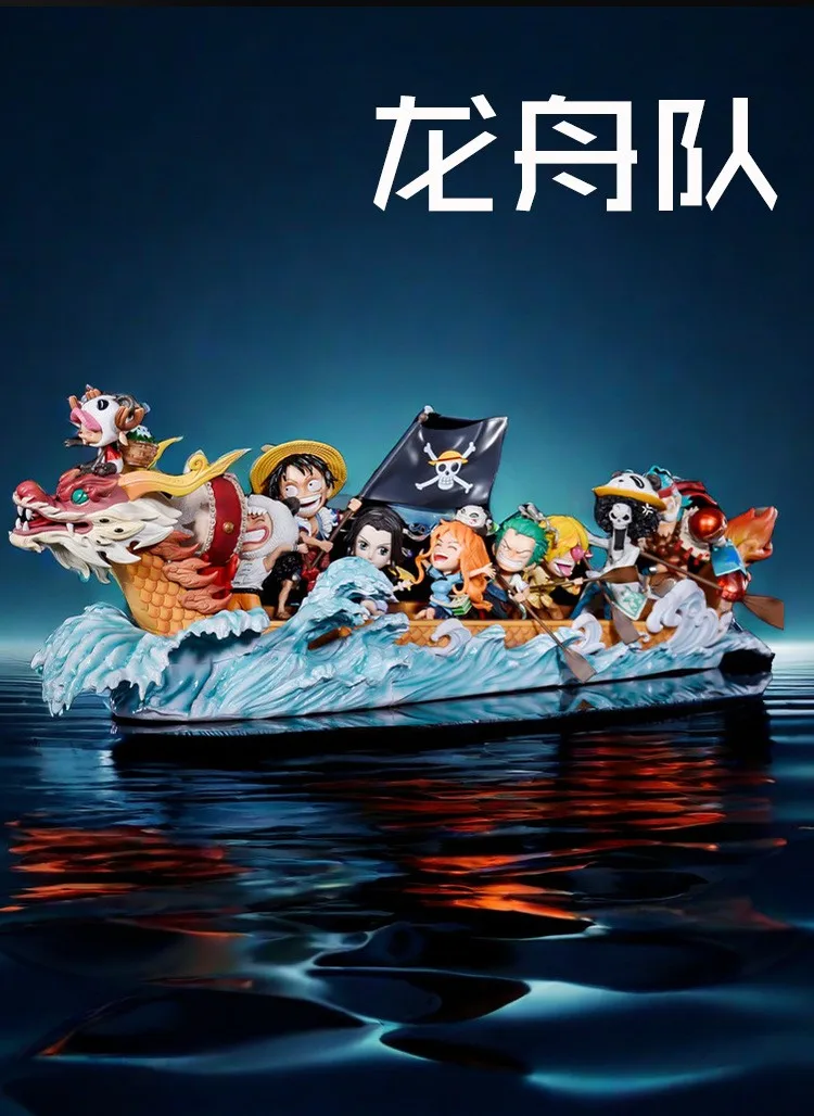 

All members of the pirate king Loong Boat team Lu Feishan Zhisuolong Loong Boat Festival Statue model Handmade decorations
