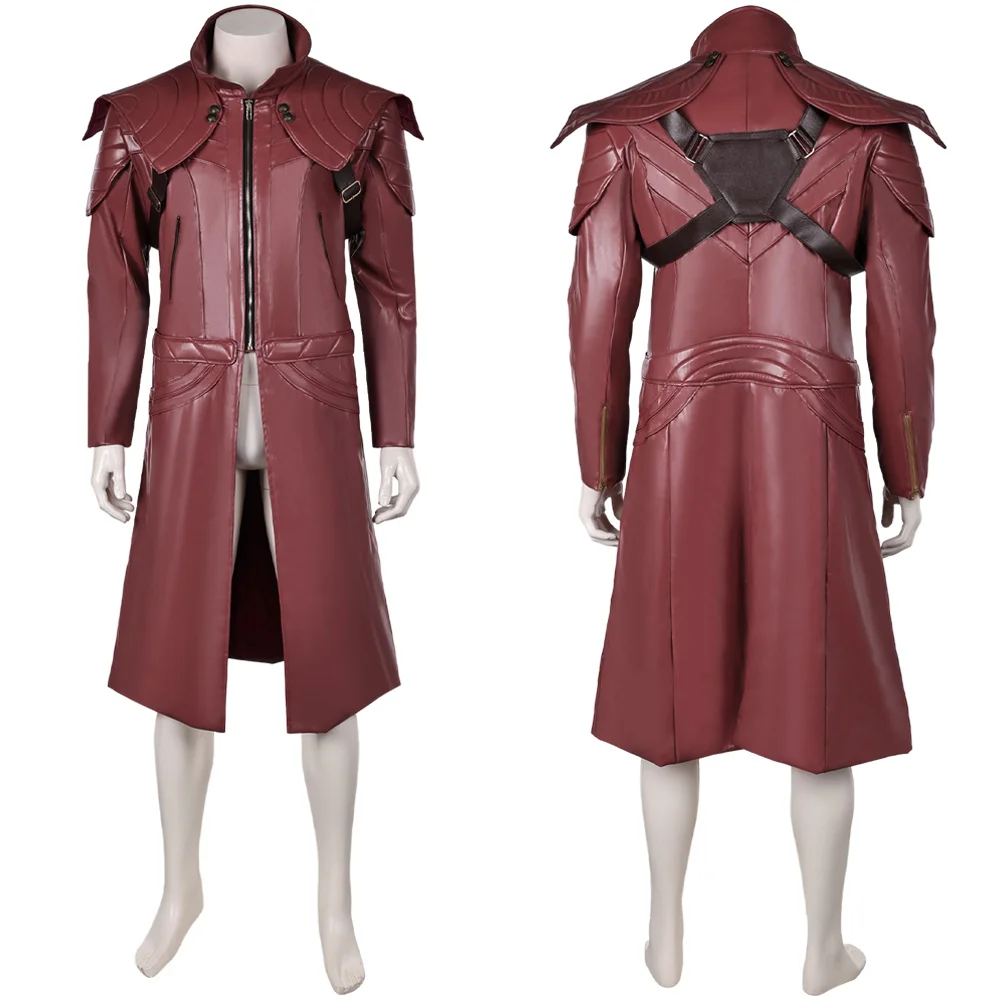 Dante Cosplay Game Dmc 5 Mannen Kostuum Pu Leater Jas Jas Pruiken Set Mannelijke Fantasia Vermomming Outfits Halloween Carnaval Pakken