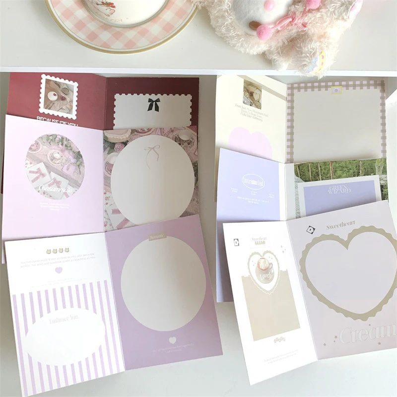 Kpop Foldable Card Holder, Photo Card Fix Decor, Paper Board, DIY Packing Material, Cute Ins Fashion, Bonito, 3 ", 10Pcs
