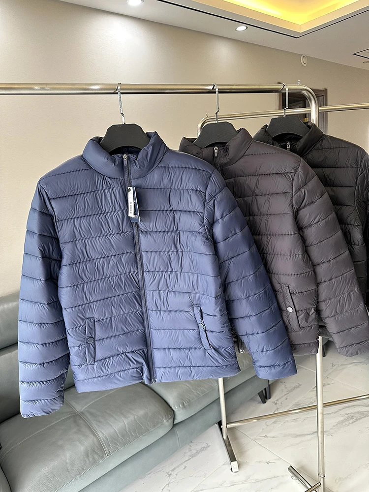 

Мужская легкая хлопковая куртка для активного отдыха с воротником-стойкой, теплая осенне-зимняя универсальная молодежная модель на молнии