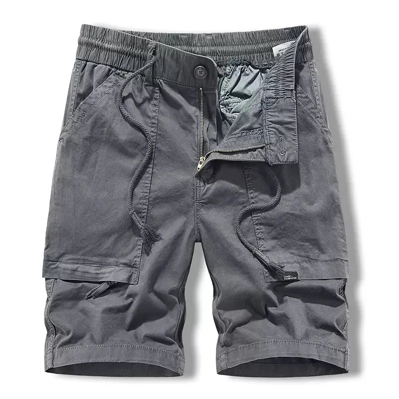 Men's Summer New Fashion Solid Color Outdoor Workwear Shorts Loose Fit Breathable Plus Size High-Quality Shorts