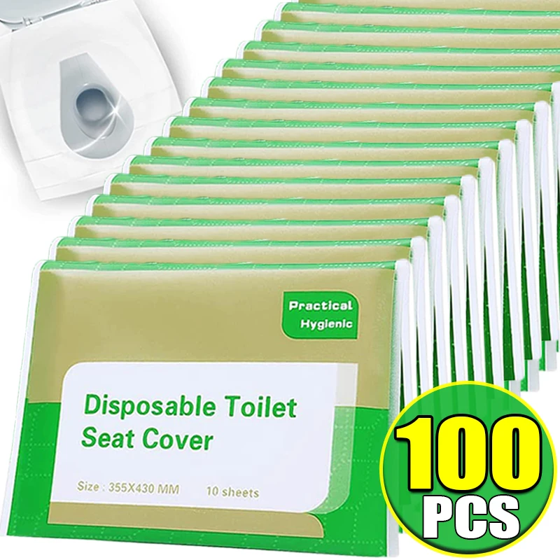 Disposable Toilet Seat Cover Portable Travel Camping Hotel Bathroom Toilet Mat Pads Degradable Soluble Water Toilet Covers Paper