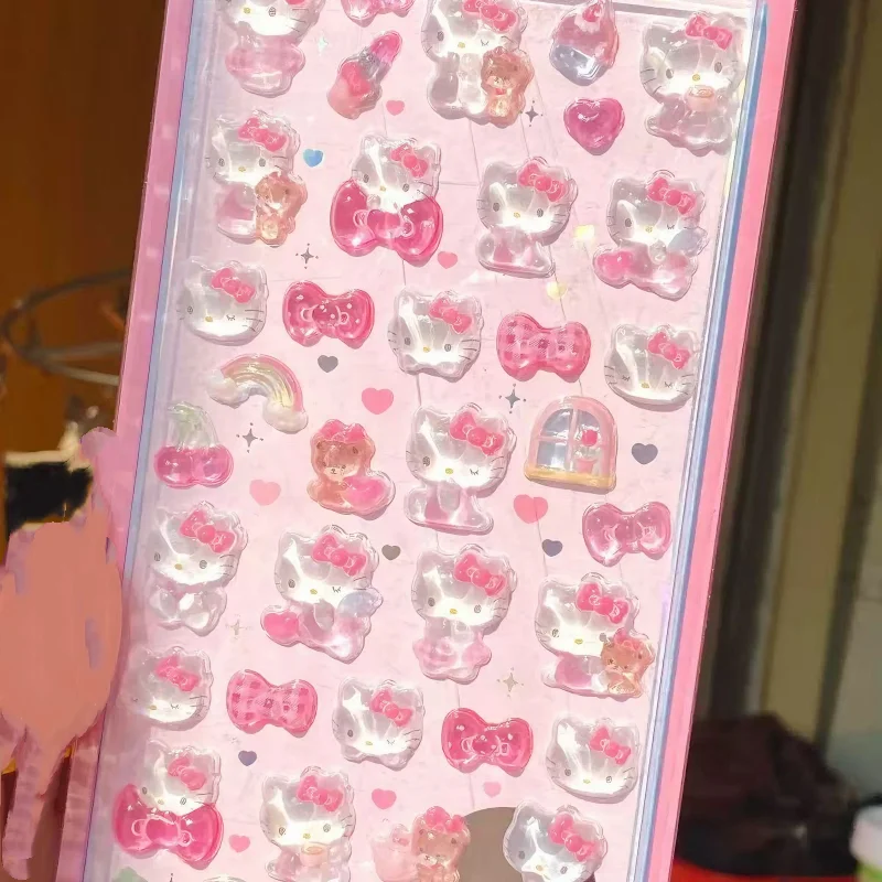 **Cartone animato simpatico personaggio 3D gelatina adesivo giocattoli telefono adesivi decorativi in cristallo fai da te carte di Natale adesivi decorativi regali