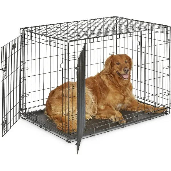 MidWest Homes for Pets Newly Enhanced Double Door iCrate Dog Crate, Includes Leak-Proof Pan, Floor Protecting Feet