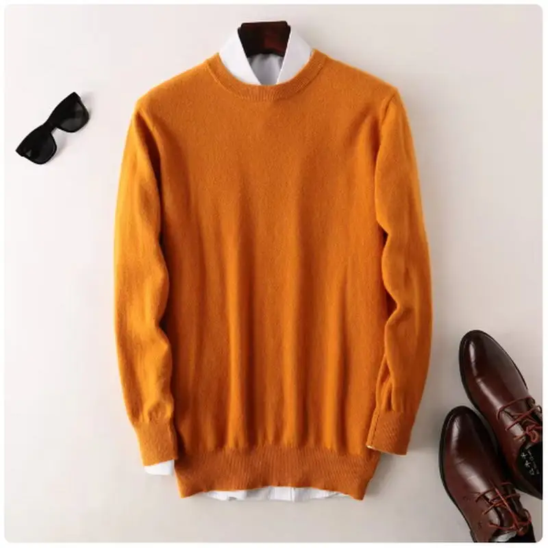 Cashmere Cotton Blended Sweater Men Jumper 2024 Autumn Winter All-match Warm Jersey Hombre Pull Homme Knitted Pullovers