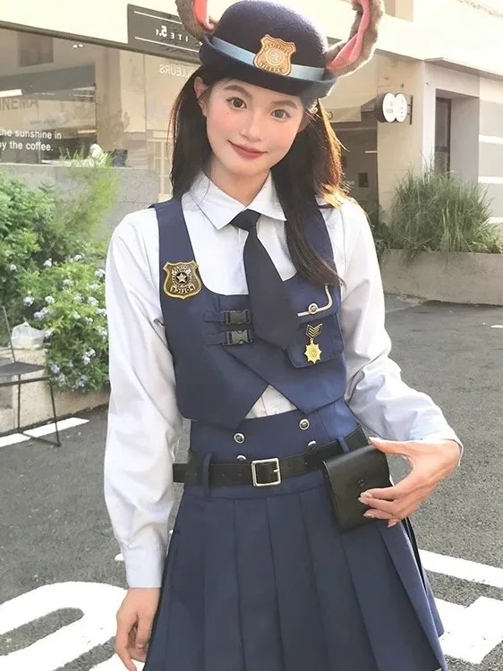 

Judy Rabbit Officer Cos Clothes Adult Princ Skirt Spring Autumn Faion Set Long Sve irt